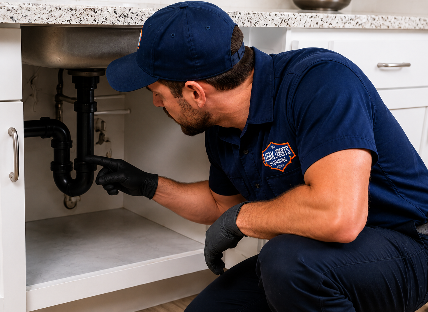 Plumber Diagnosing Pipe