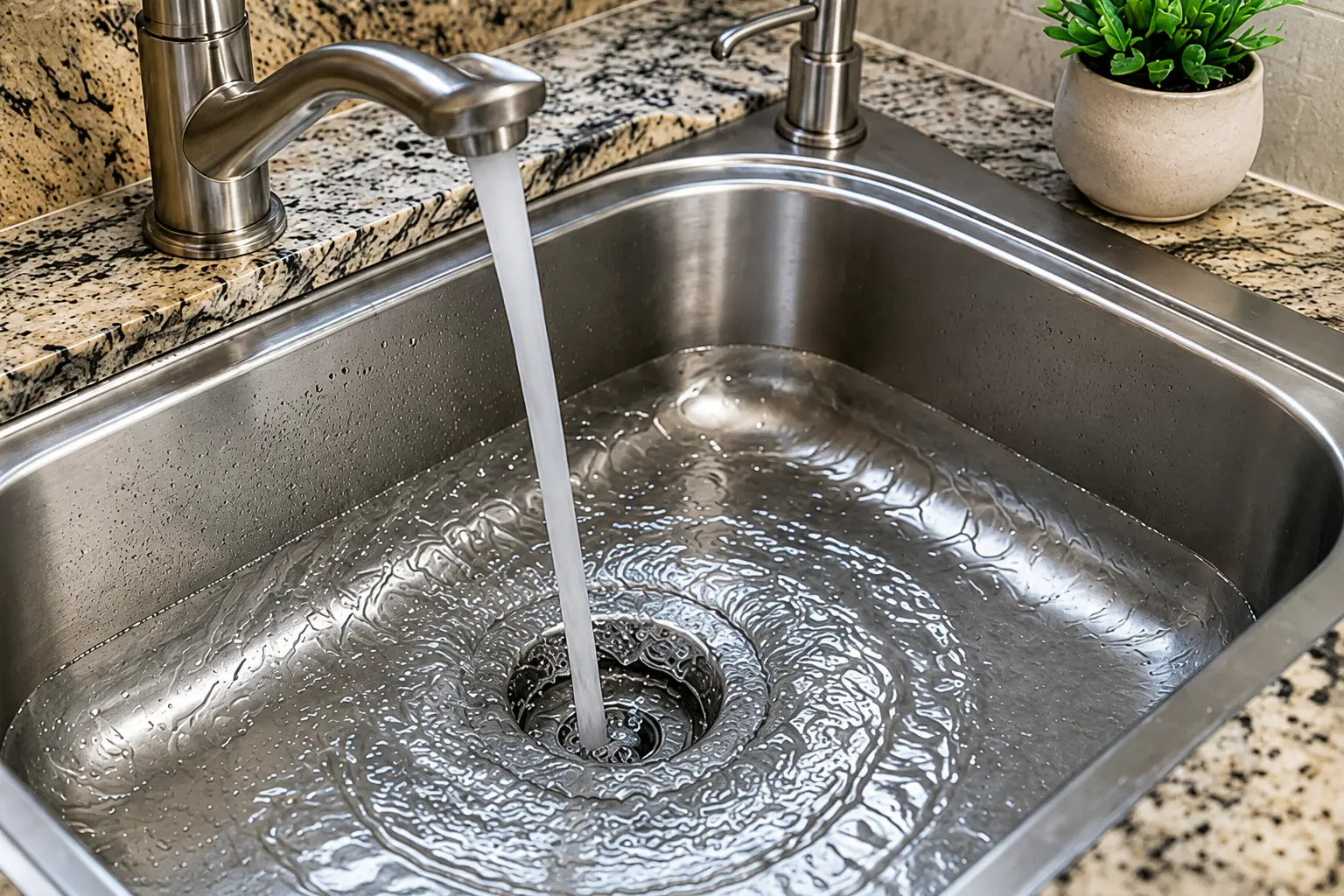 Water flow test after drain cleaning