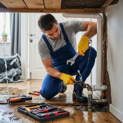 Emergency burst pipe repair service by licensed plumber in Spokane WA